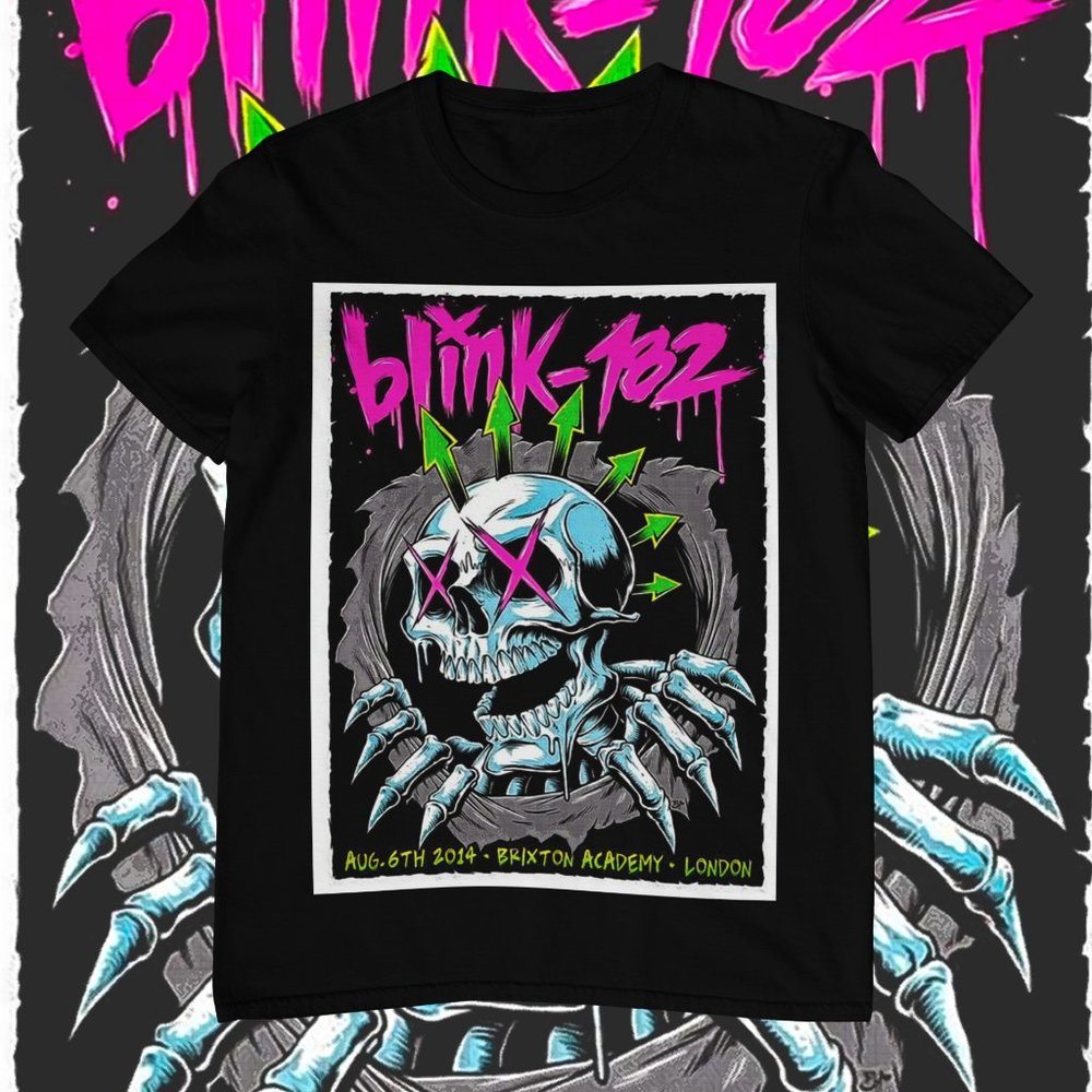 Blink 182 | Graphic T-shirt | Custom Made | Rock Bands | Cotton Tee | Black | Bo